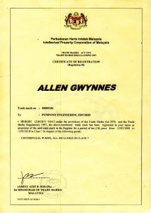 Trademark Registration
We have registered and accredited with Allen Gwynnes Brand Trademark in Malaysia.